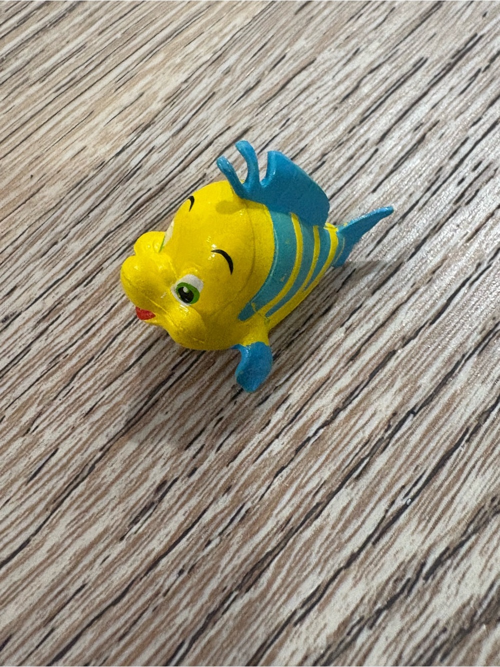Disney The Little Mermaid Flounder Mini PVC Figure 1” Yellow Blue Fish Toy